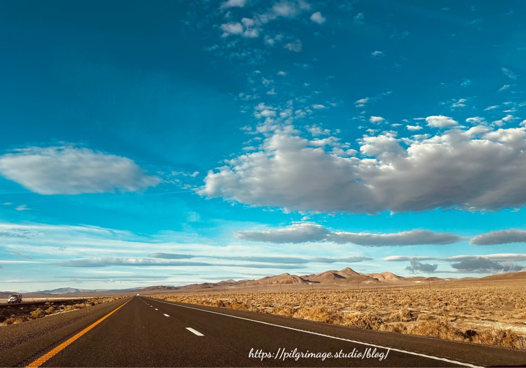 Driving through the desert 