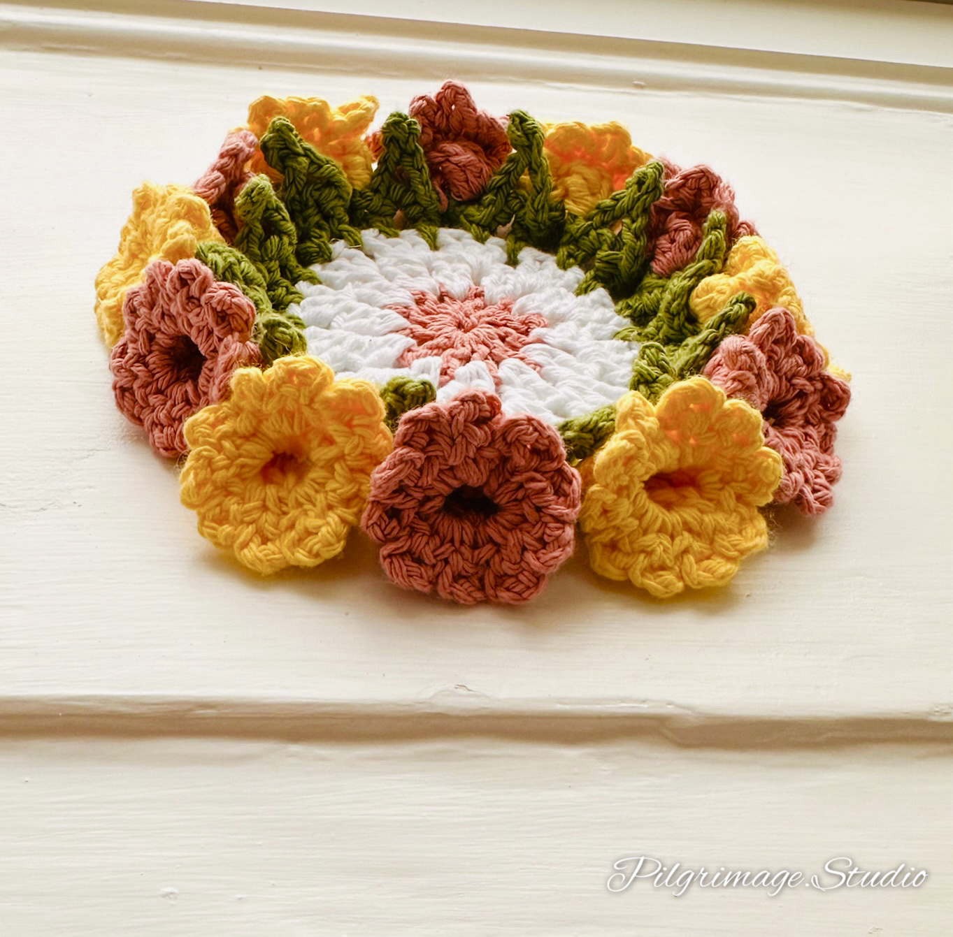 Crochet flower coasters 
