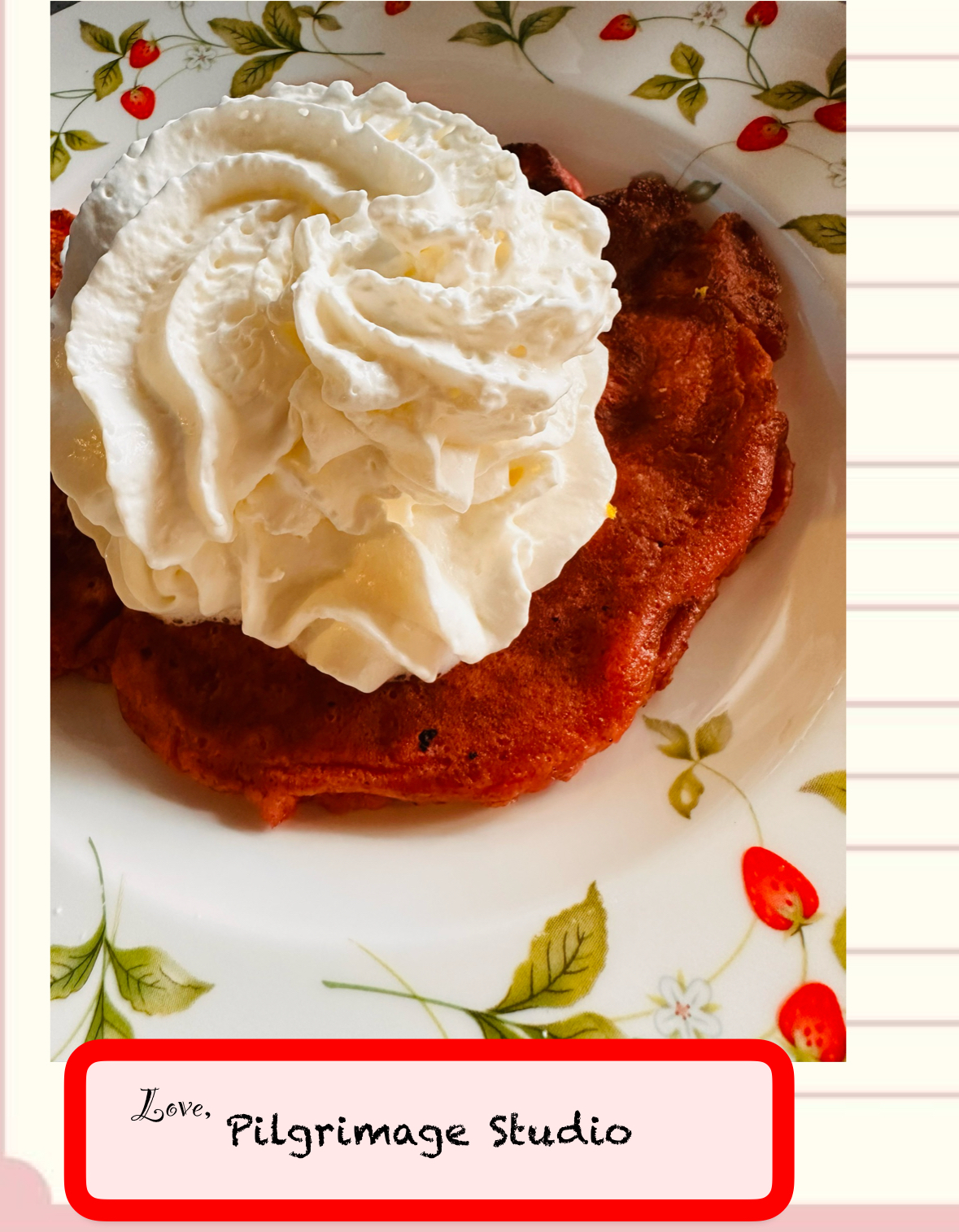 Cranberry pancake with whip cream 